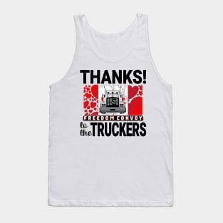 THANKS TO THE TRUCKERS FREEDOM CONVOY 2022 - LIBERTE - I LOVE THE TRUCKERS BLACK LETTERS Tank Top